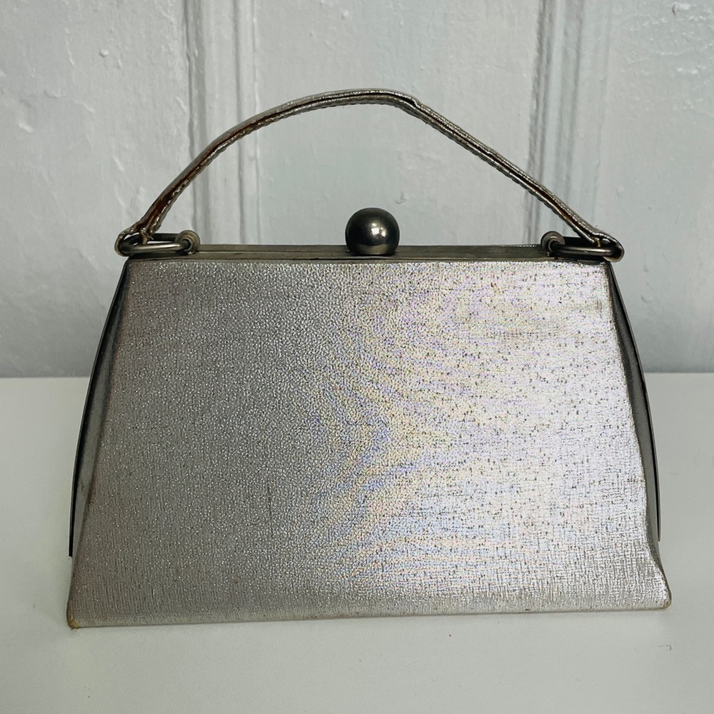 Vintage Kelly Style Silver Handbag